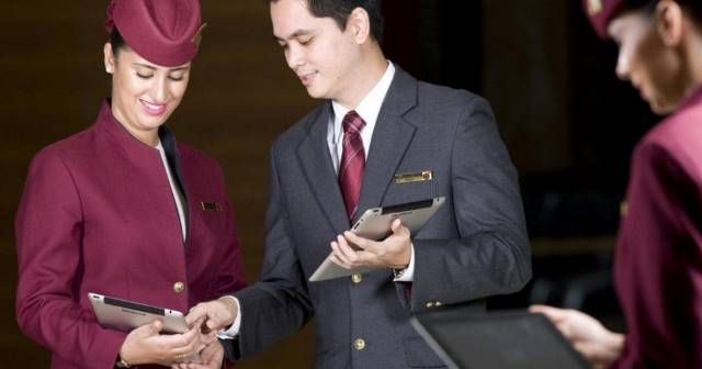 Qatar Airways cabin crew recruitment photos for candidates in Switzerland