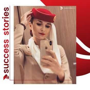 Erfolgsgeschichte Flugbegleiter Emirates nach Kurs und professioneller Fotosession – Dubai